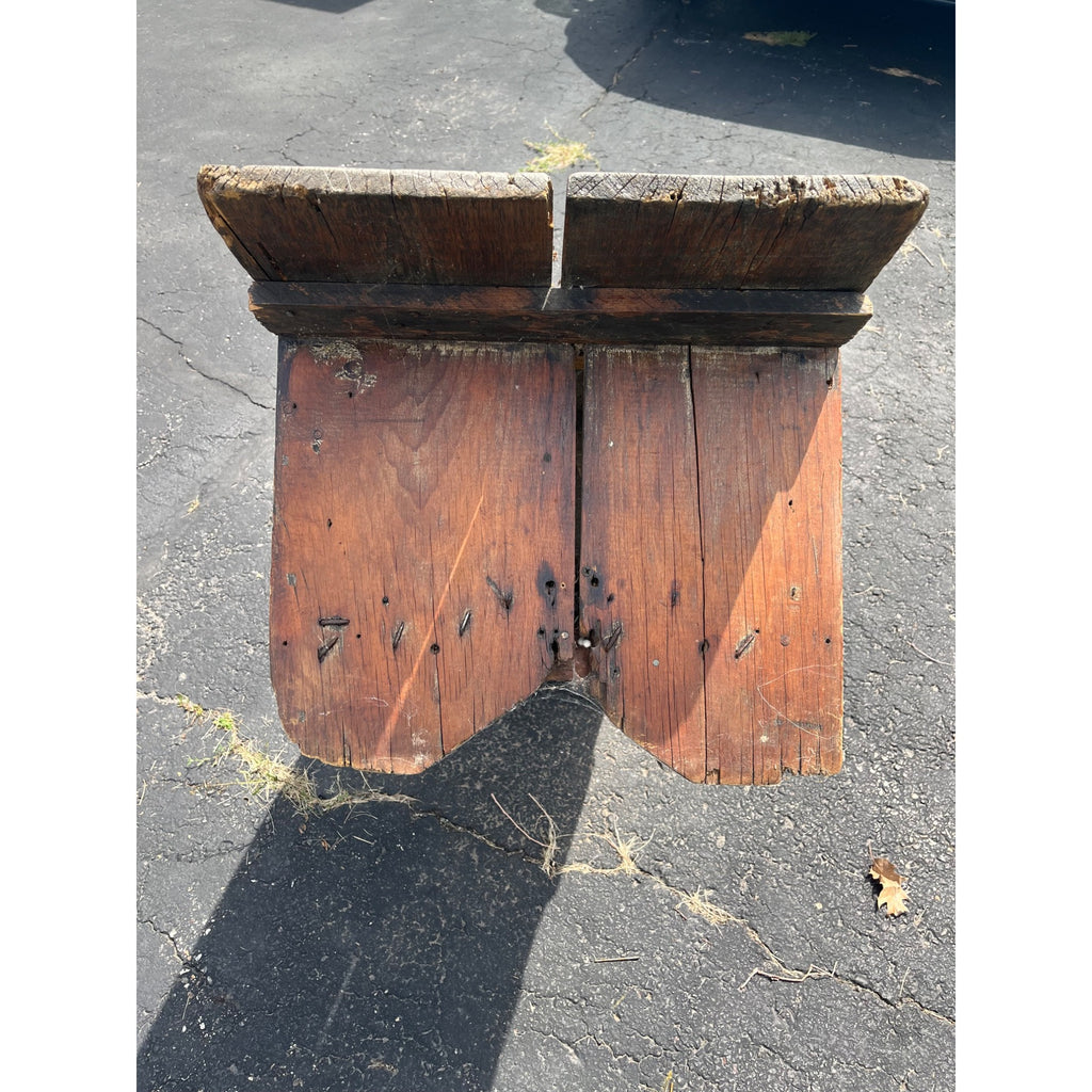 Antique Primitive Wooden Wide Bench Plant Stand Worn