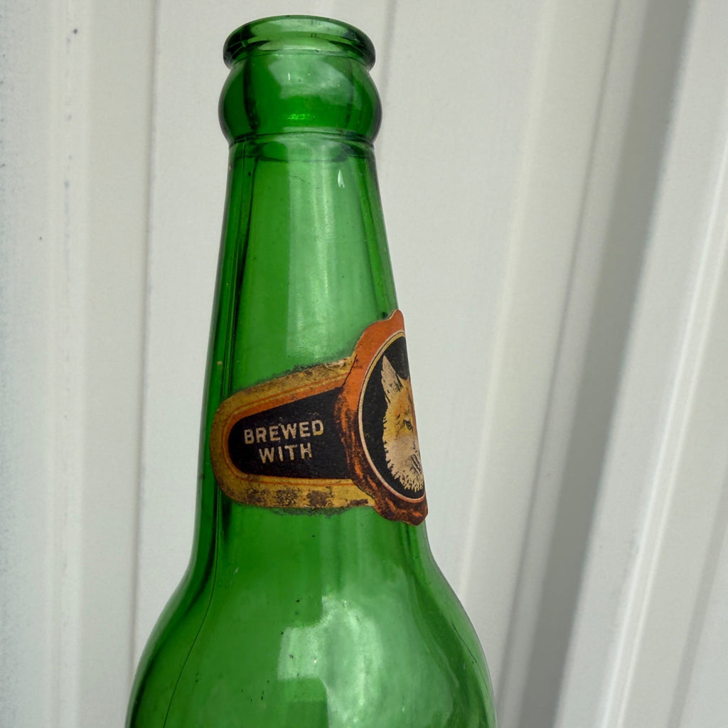 Vintage 1933 Fox Head Old Waukesha Ale Wisconsin Label Beer Bottle Pre-IRTP