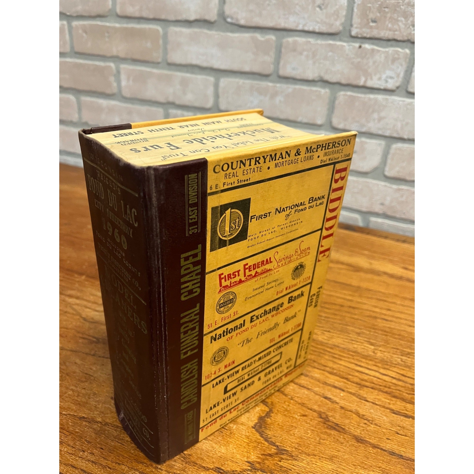 Vintage 1960 Fond du Lac Wisconsin Buisness Directory Hardcover Book Ads Wis WI