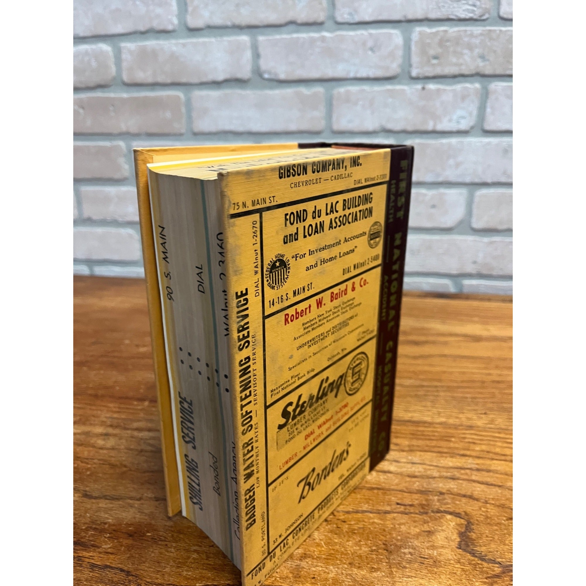 Vintage 1960 Fond du Lac Wisconsin Buisness Directory Hardcover Book Ads Wis WI