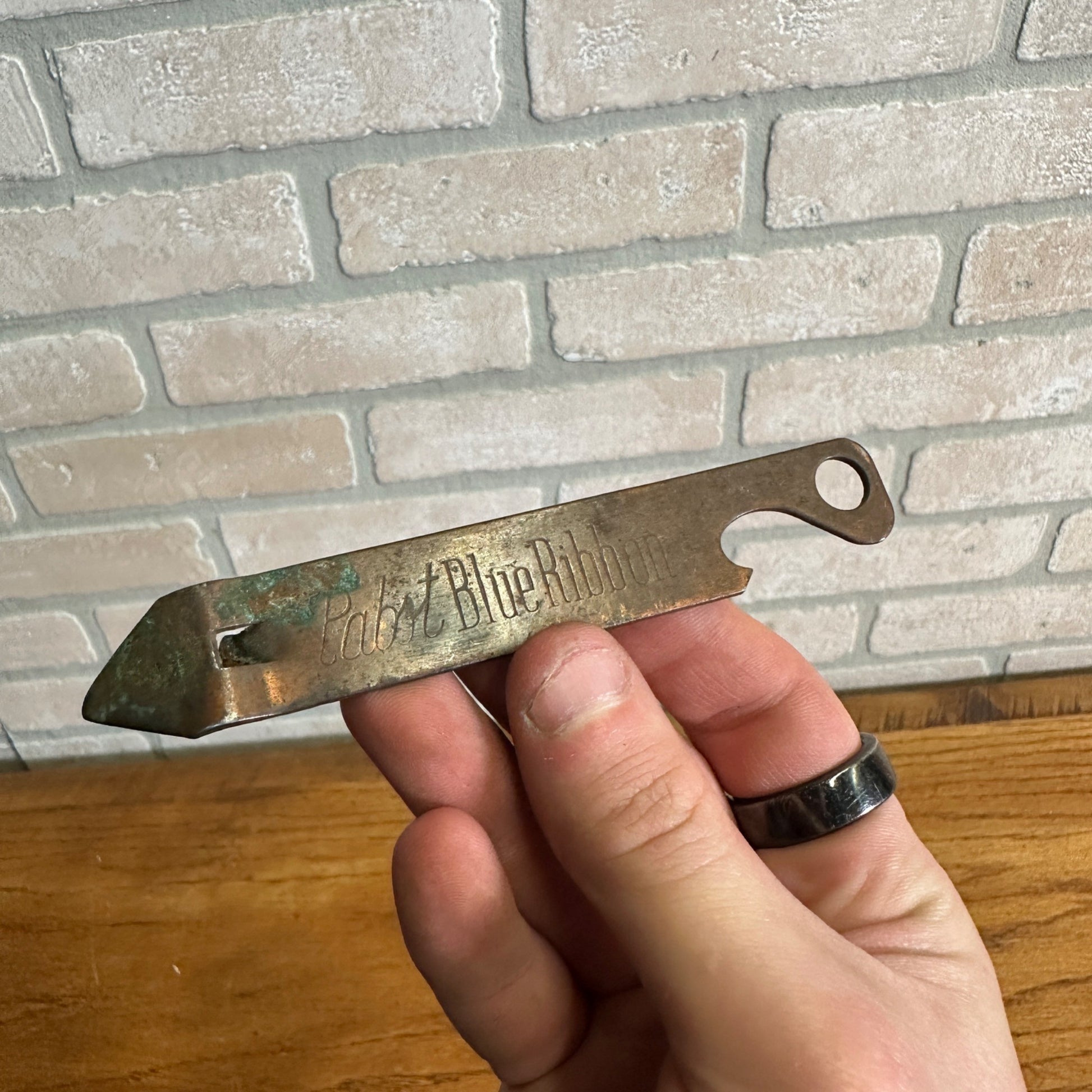Vintage Unusual BRASS Pabst Blue Ribbon Beer Ale Can Bottle Opener