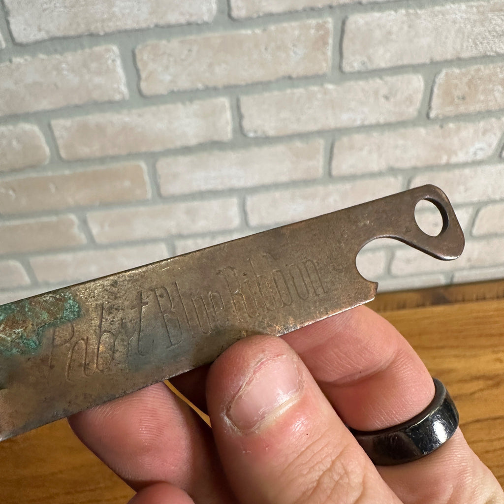 Vintage Unusual BRASS Pabst Blue Ribbon Beer Ale Can Bottle Opener