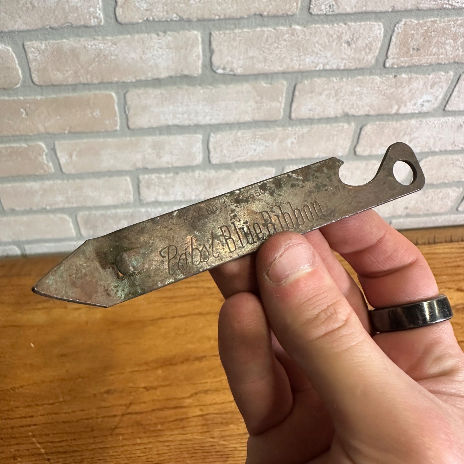 Vintage Unusual BRASS Pabst Blue Ribbon Beer Ale Can Bottle Opener