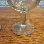 Vintage Pair Hamm’s Beer Goblet Thumbprint Heavy Stemmed Schooner Glass 6" Barware