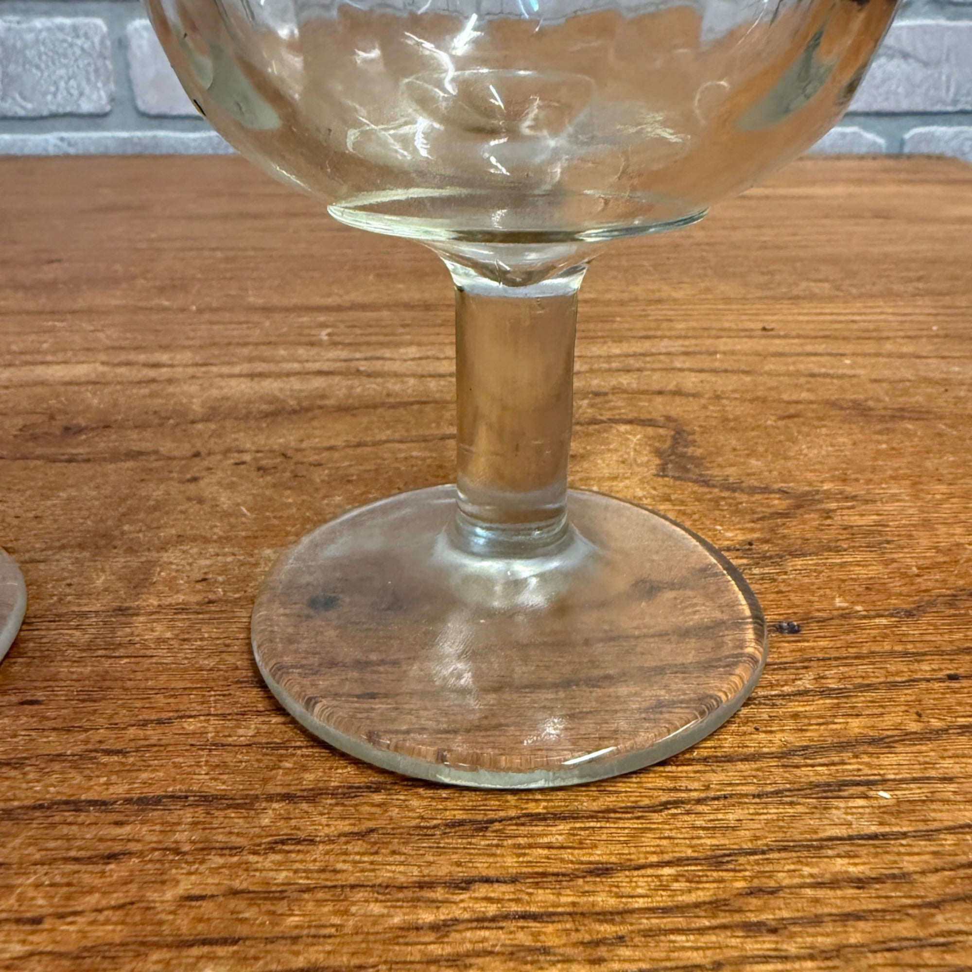 Vintage Pair Hamm’s Beer Goblet Thumbprint Heavy Stemmed Schooner Glass 6" Barware