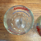 Vintage Pair Hamm’s Beer Goblet Thumbprint Heavy Stemmed Schooner Glass 6" Barware