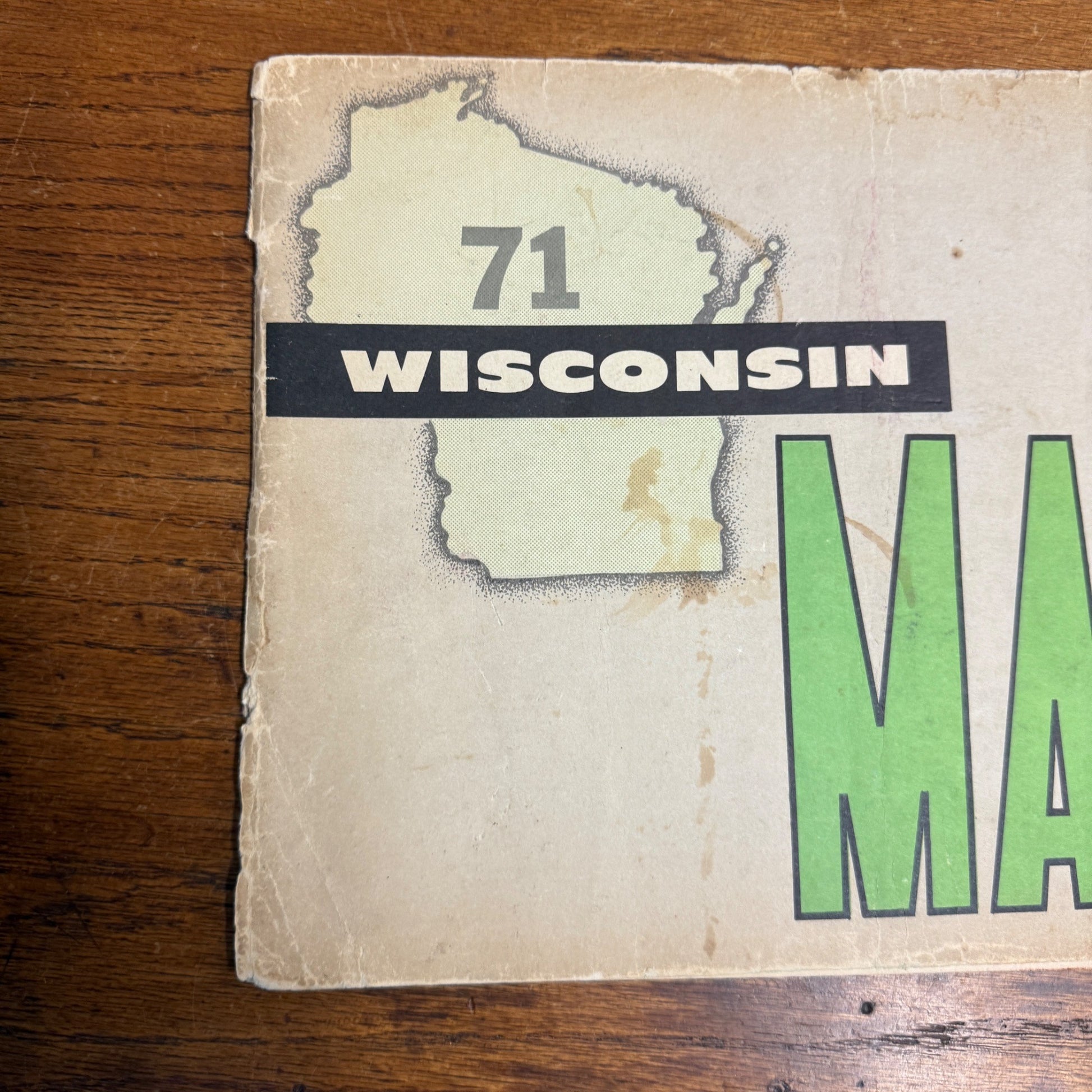 Vintage 71 Wisconsin Counties Map And State Park Info Clarkson Book Atlas