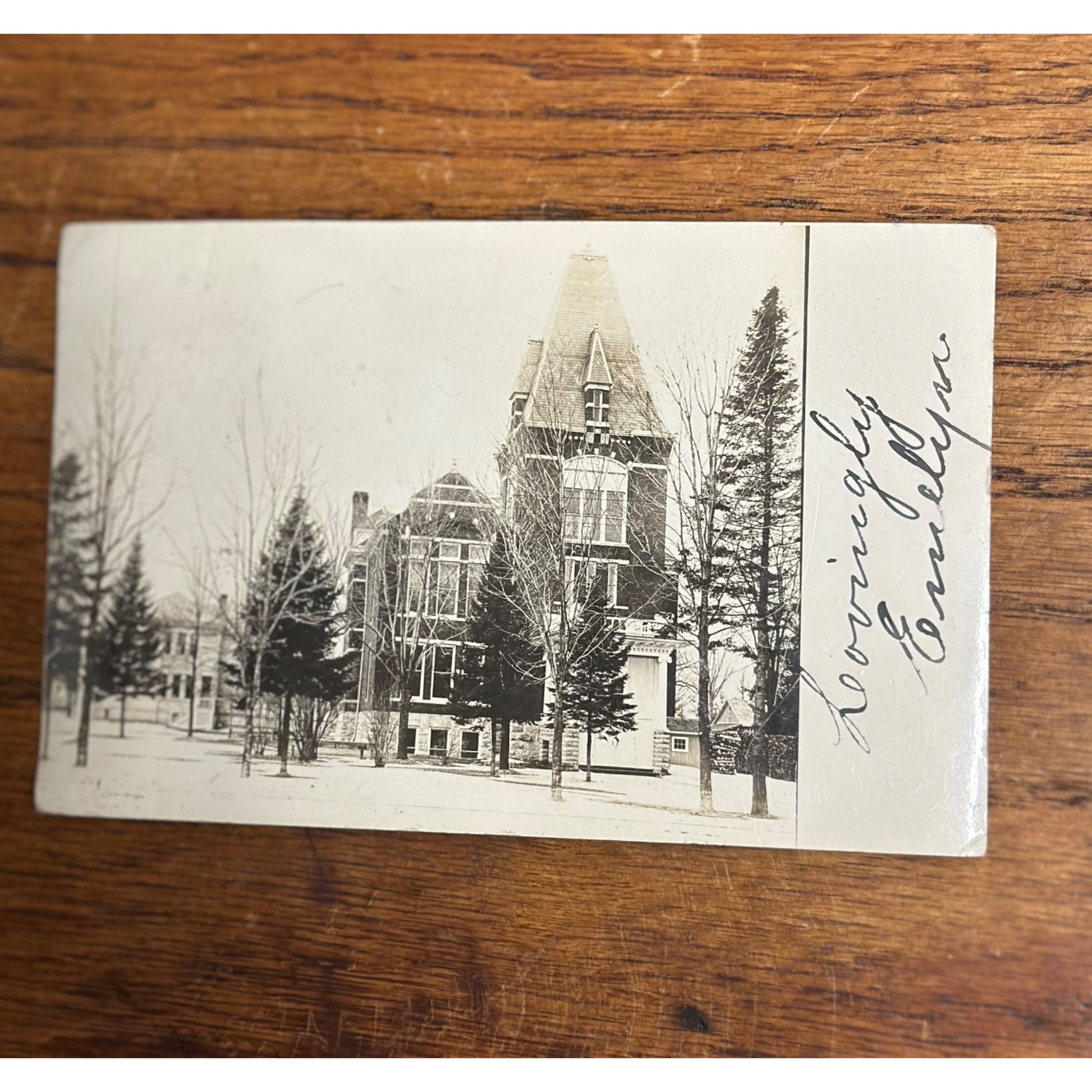 Vintage Shawano Wisconsin Postcard RPPC Court House Wis Real Photo 1907