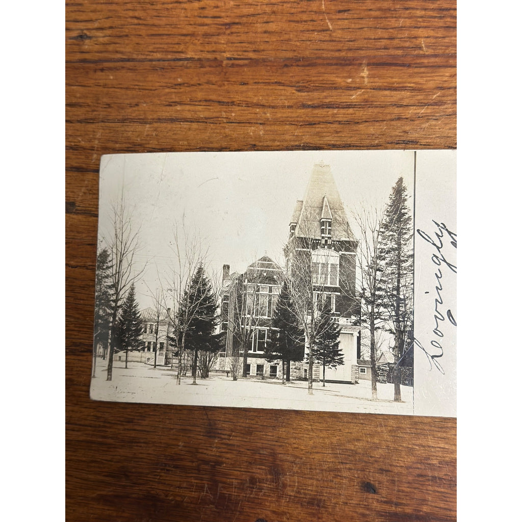 Vintage Shawano Wisconsin Postcard RPPC Court House Wis Real Photo 1907