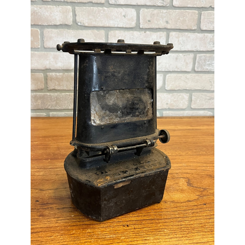 Antique Iron Clad Lamp Stove Sad Iron Heater Patent 1885 Vintage