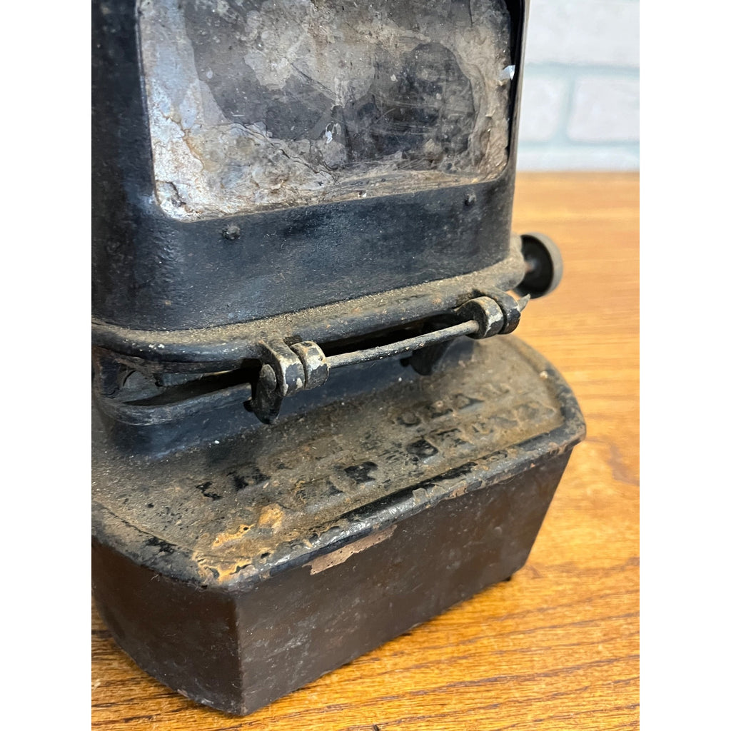 Antique Iron Clad Lamp Stove Sad Iron Heater Patent 1885 Vintage
