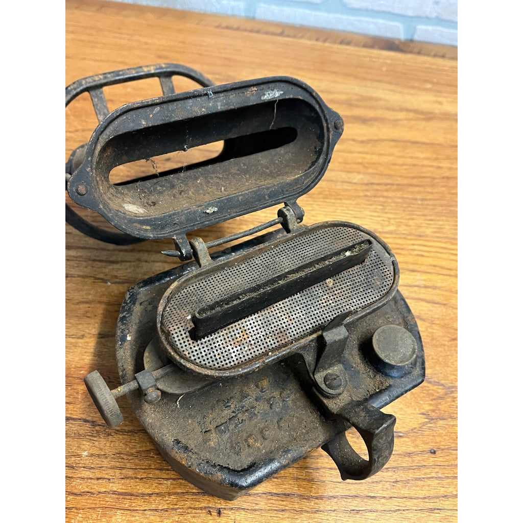 Antique Iron Clad Lamp Stove Sad Iron Heater Patent 1885 Vintage