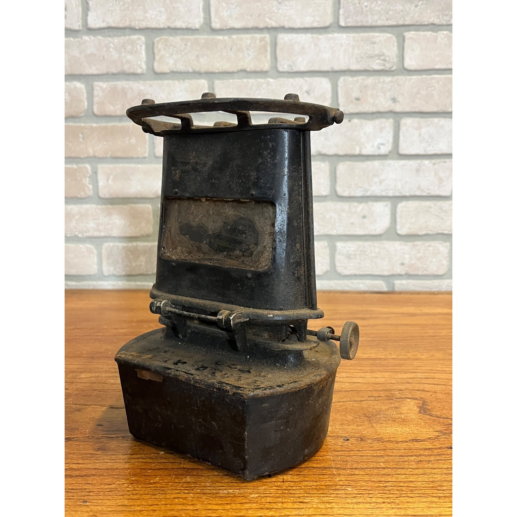 Antique Iron Clad Lamp Stove Sad Iron Heater Patent 1885 Vintage