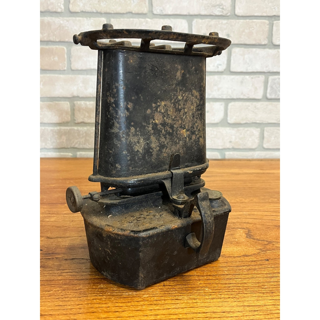 Antique Iron Clad Lamp Stove Sad Iron Heater Patent 1885 Vintage