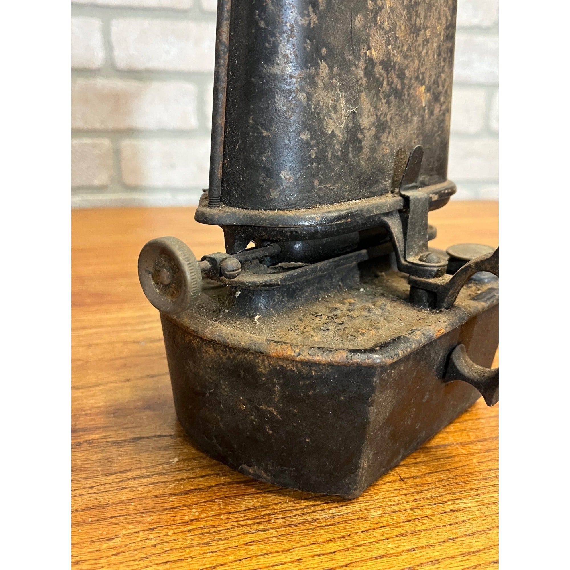Antique Iron Clad Lamp Stove Sad Iron Heater Patent 1885 Vintage