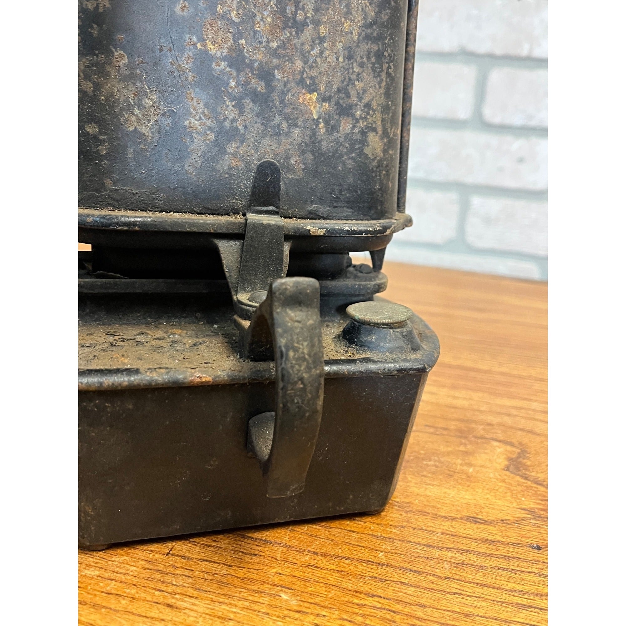 Antique Iron Clad Lamp Stove Sad Iron Heater Patent 1885 Vintage