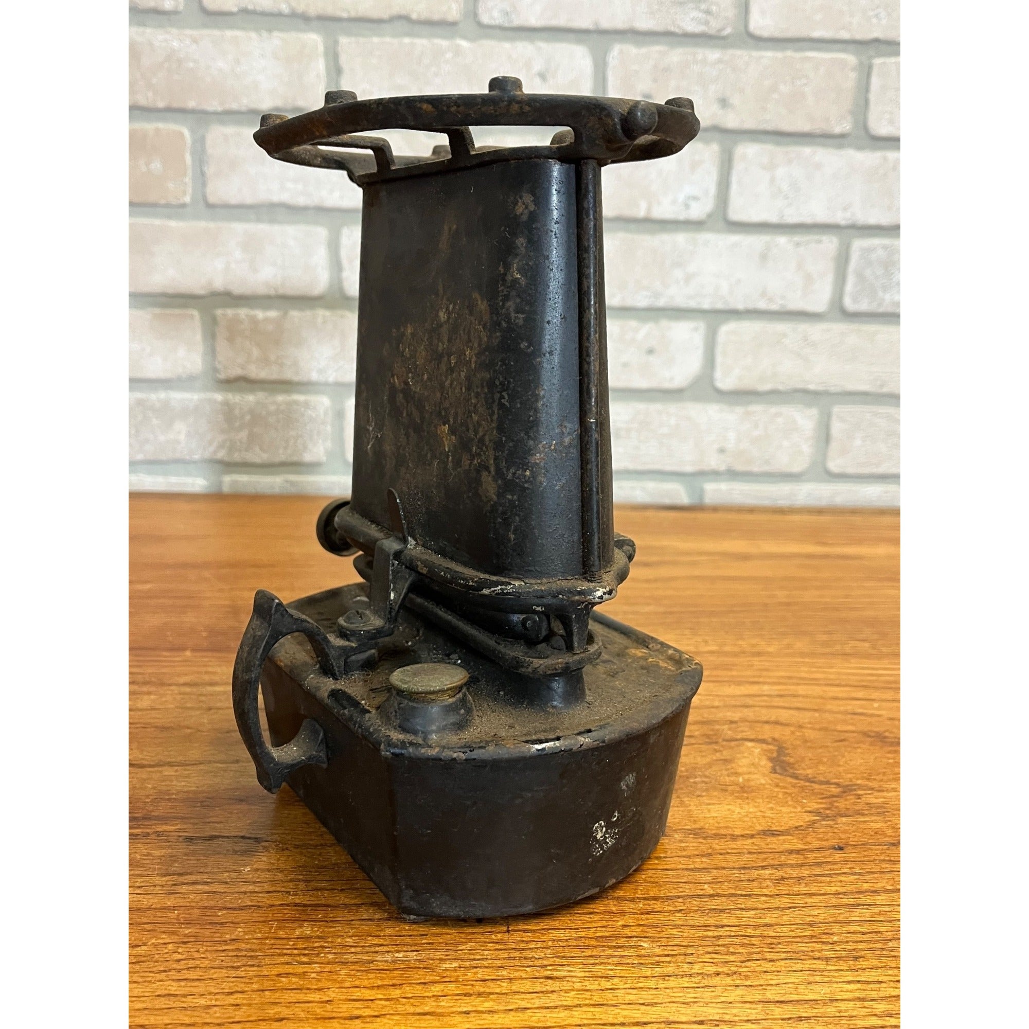 Antique Iron Clad Lamp Stove Sad Iron Heater Patent 1885 Vintage