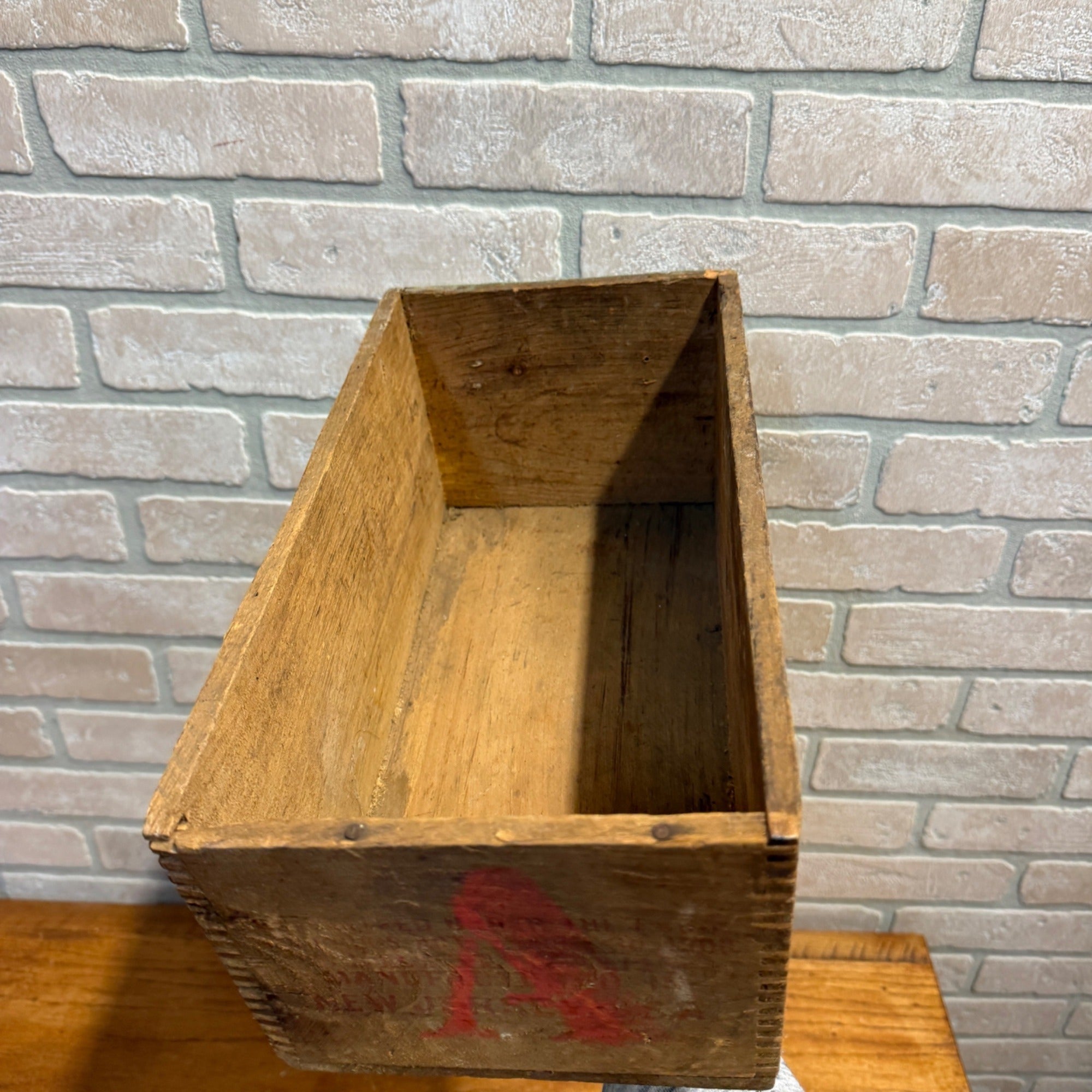 Vintage Pure Vaseline Wooden Advertising Crate Blue Seal Stamp Box New York