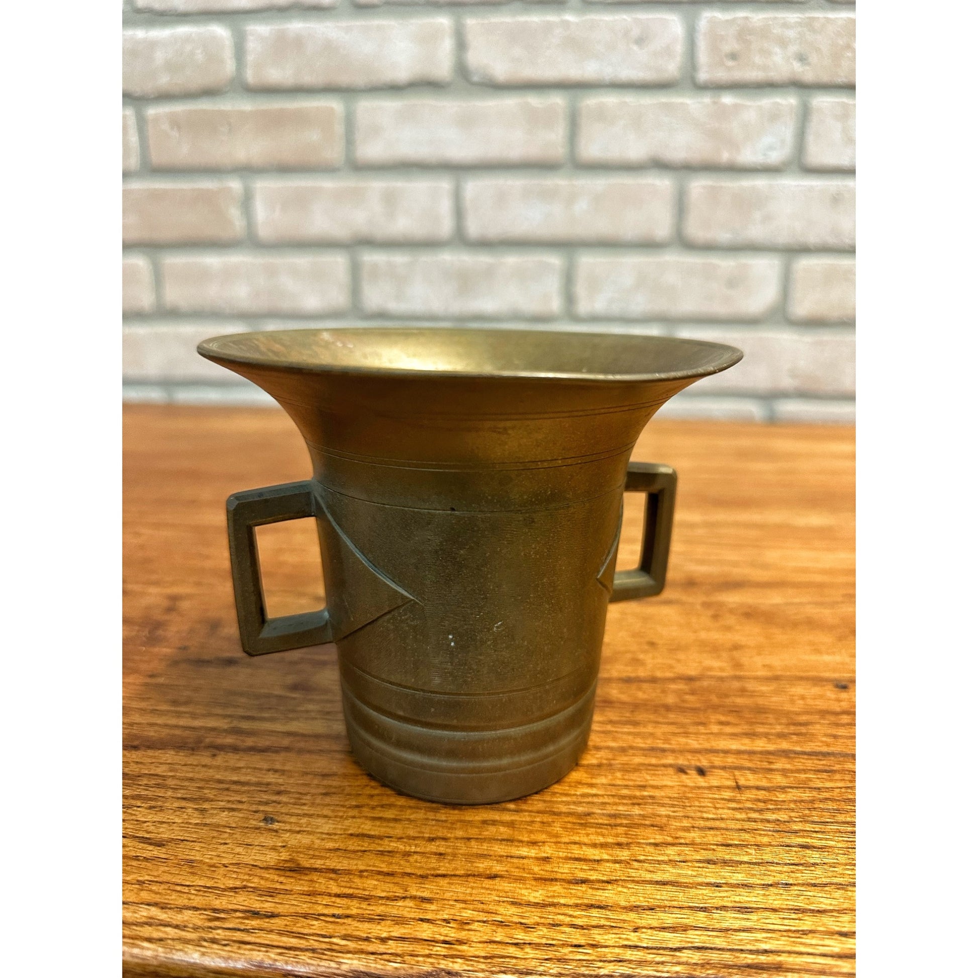 Antique Mortar Heavy Solid Brass Pharmacy Apothecary - NO PESTLE