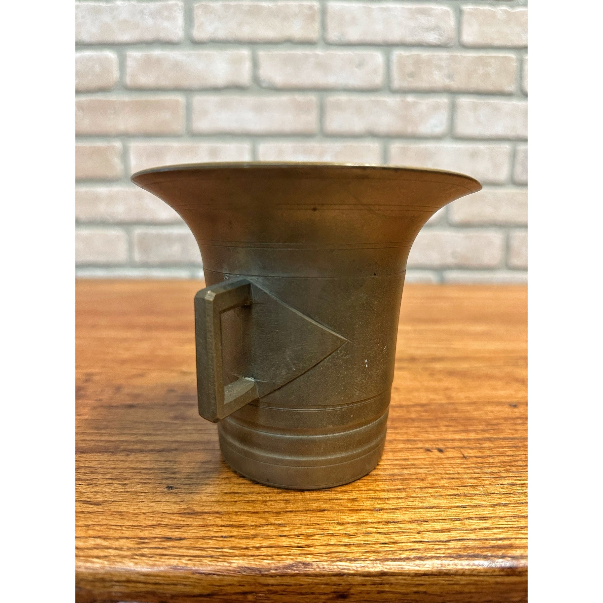 Antique Mortar Heavy Solid Brass Pharmacy Apothecary - NO PESTLE