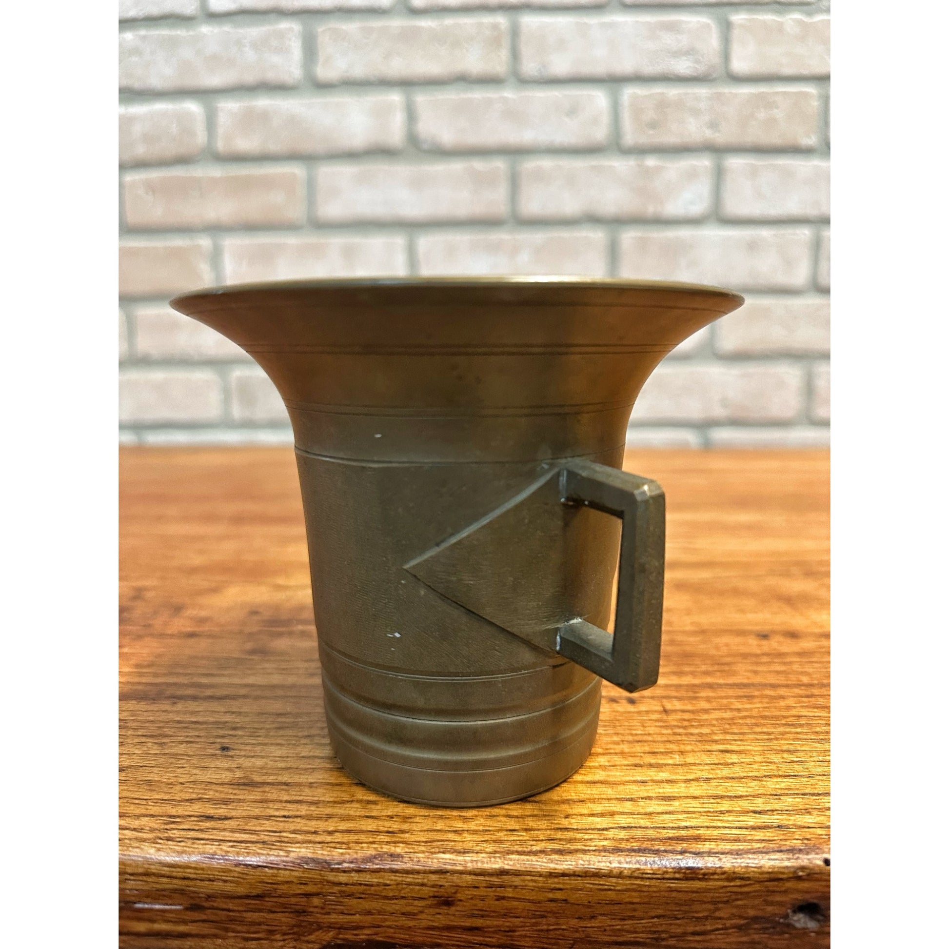 Antique Mortar Heavy Solid Brass Pharmacy Apothecary - NO PESTLE