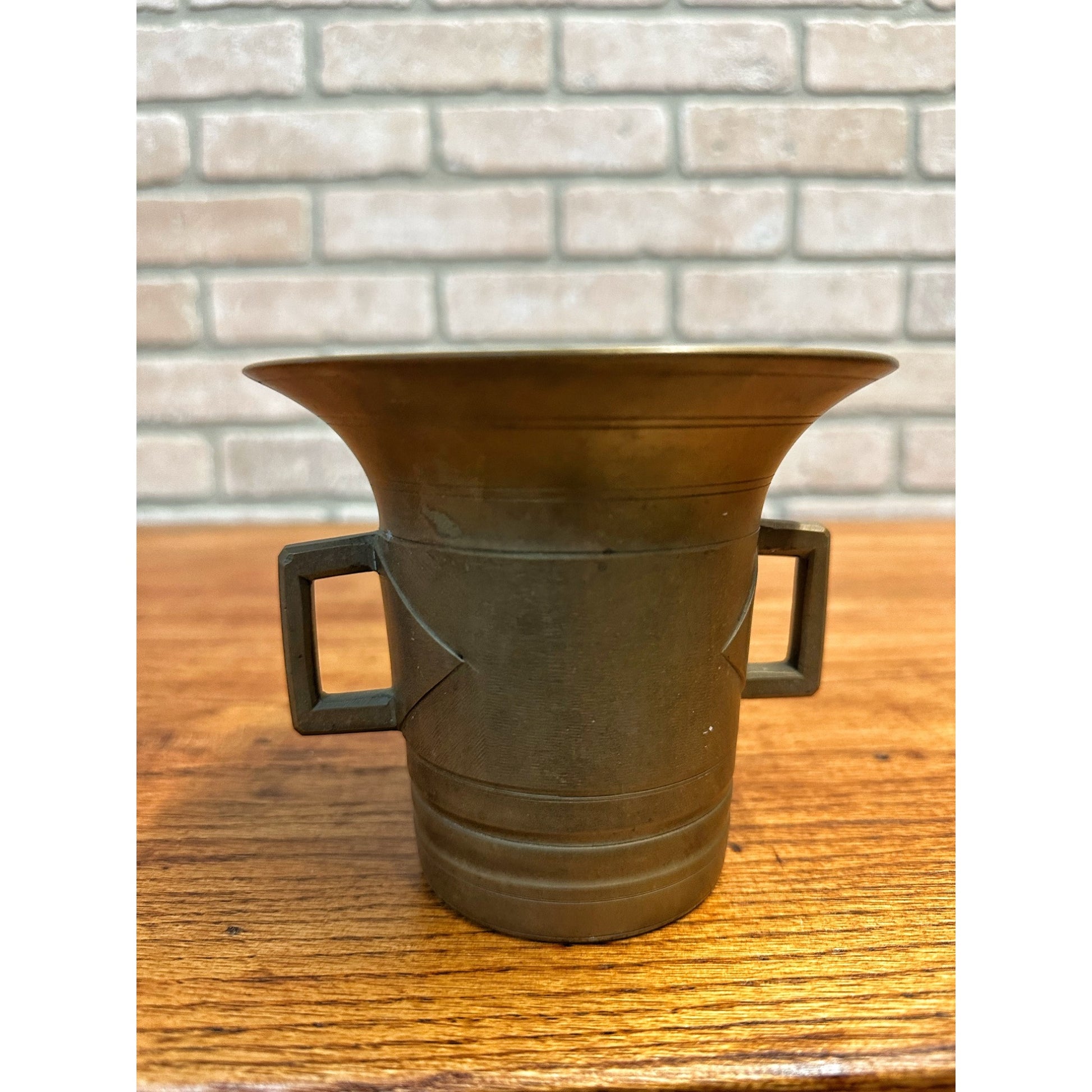 Antique Mortar Heavy Solid Brass Pharmacy Apothecary - NO PESTLE