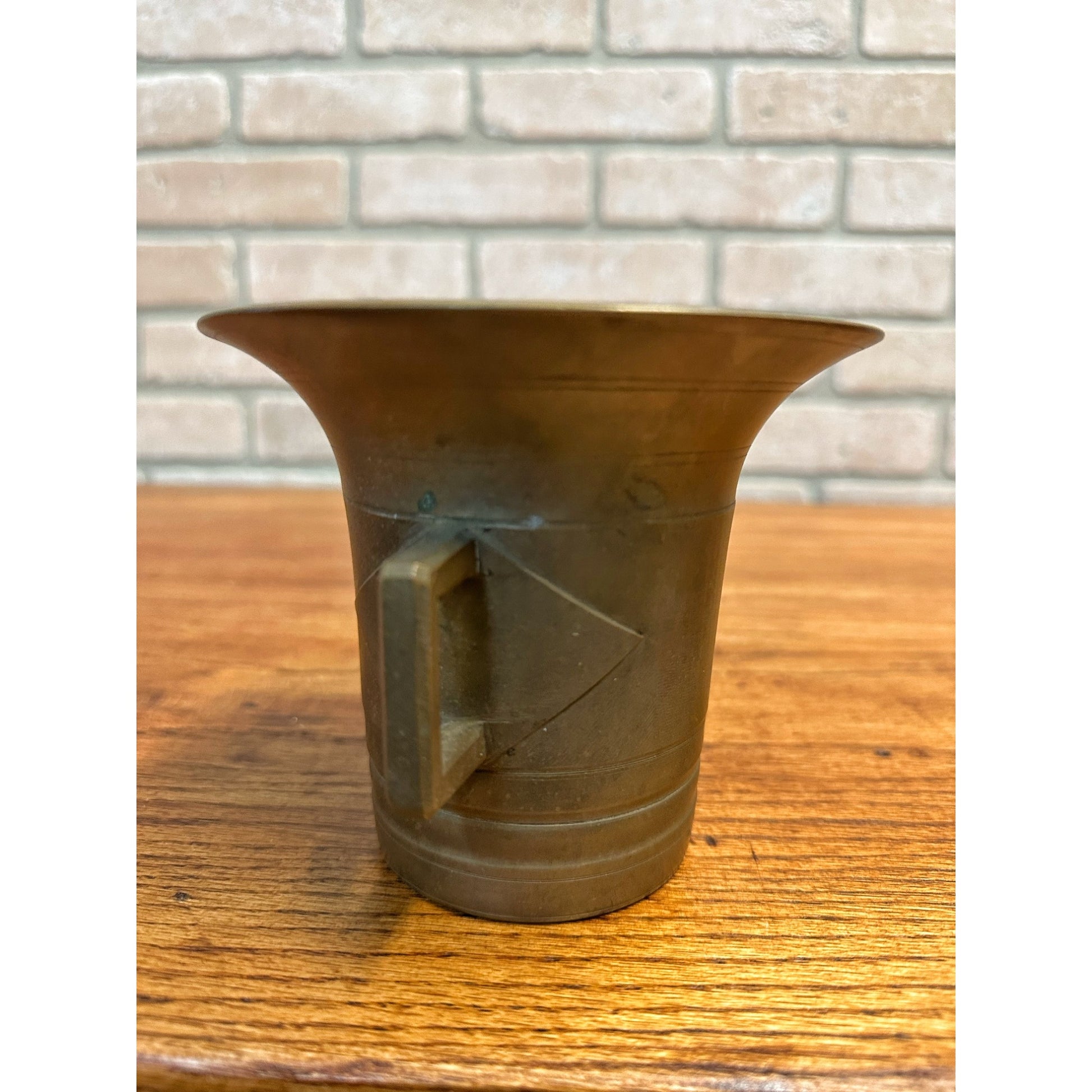 Antique Mortar Heavy Solid Brass Pharmacy Apothecary - NO PESTLE