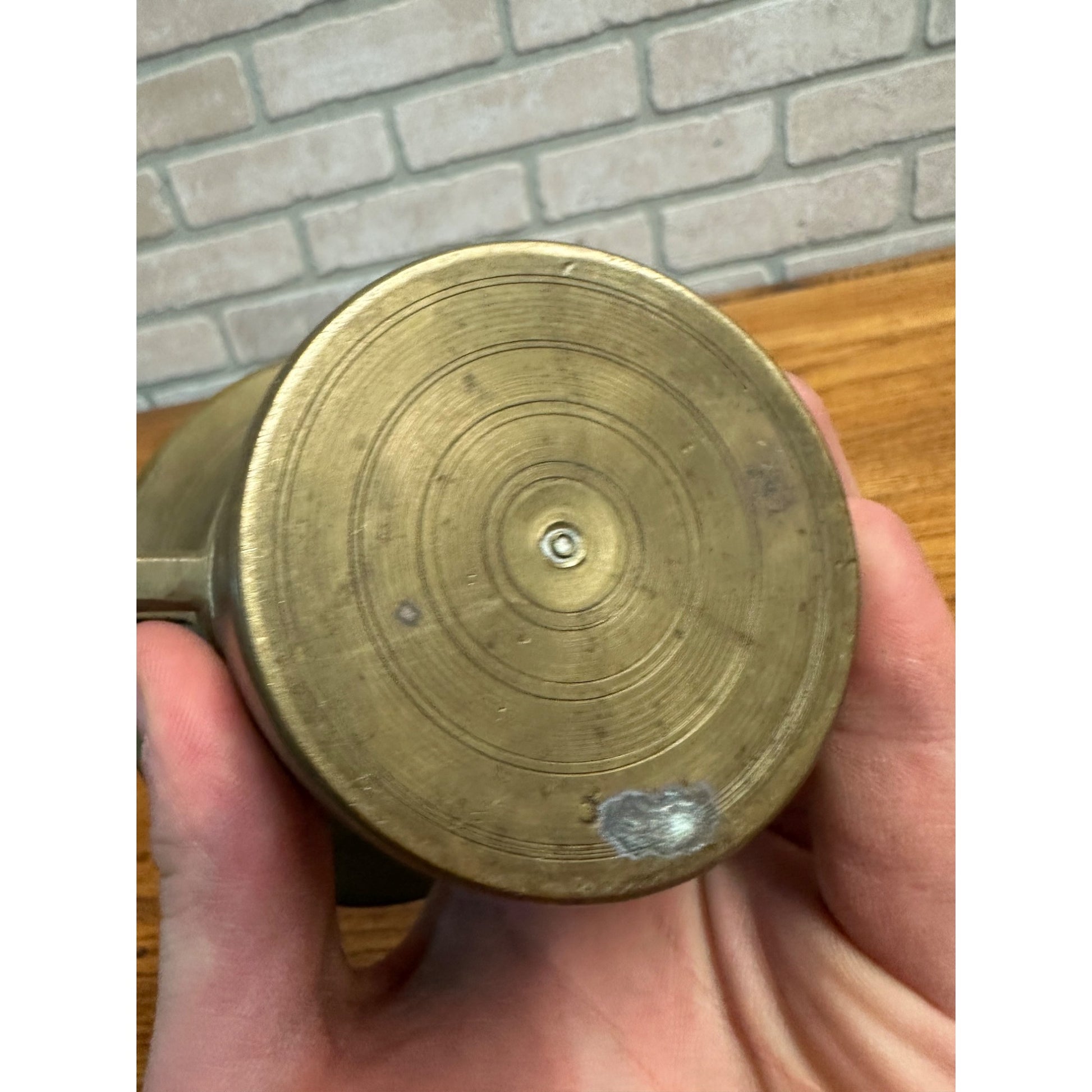 Antique Mortar Heavy Solid Brass Pharmacy Apothecary - NO PESTLE