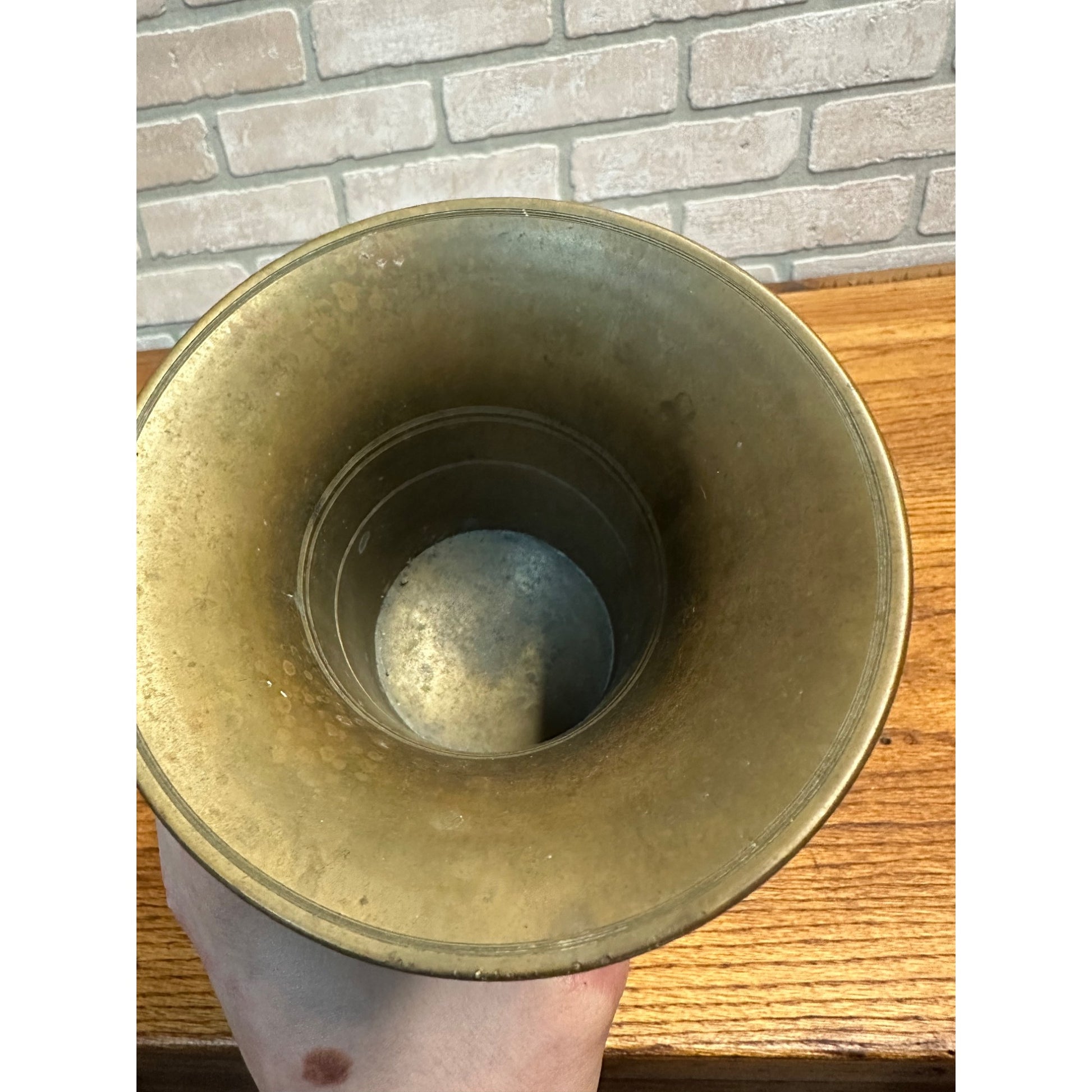Antique Mortar Heavy Solid Brass Pharmacy Apothecary - NO PESTLE