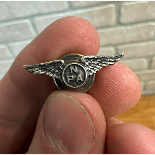 Vintage National Pilots Assn. Sterling Pin NPA L.G. Balfour Co. Jump Wings Badge