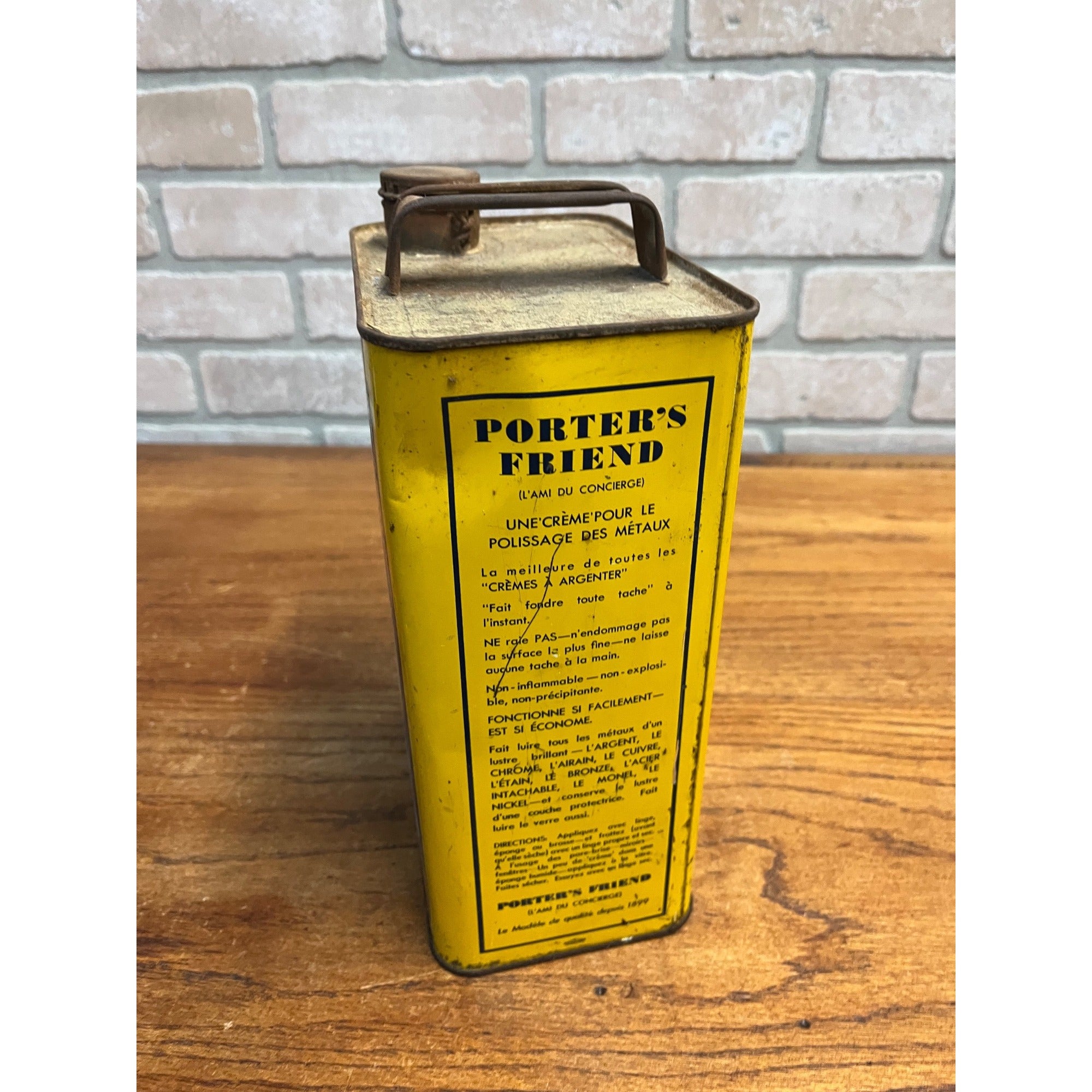 Antique Porters Friend Silver Metal Polish Cream Cleveland Oh 1 Gal Vintage