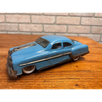 Vintage 1950s Minister Deluxe Pontiac Blue Tin Friction Toy Car Japan Tinplate