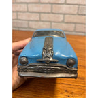 Vintage 1950s Minister Deluxe Pontiac Blue Tin Friction Toy Car Japan Tinplate