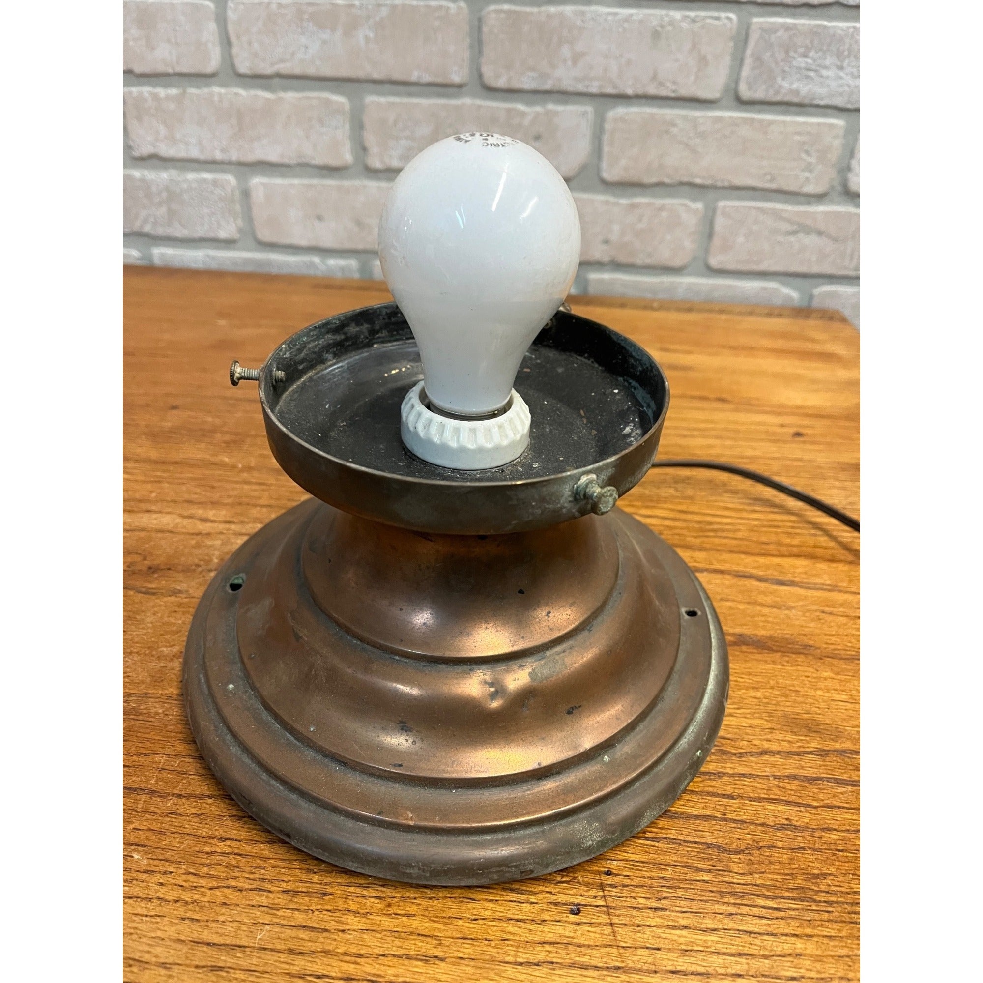 Vintage Store Display Countertop Lamp Base General Store Barber Shop Globe Fitter