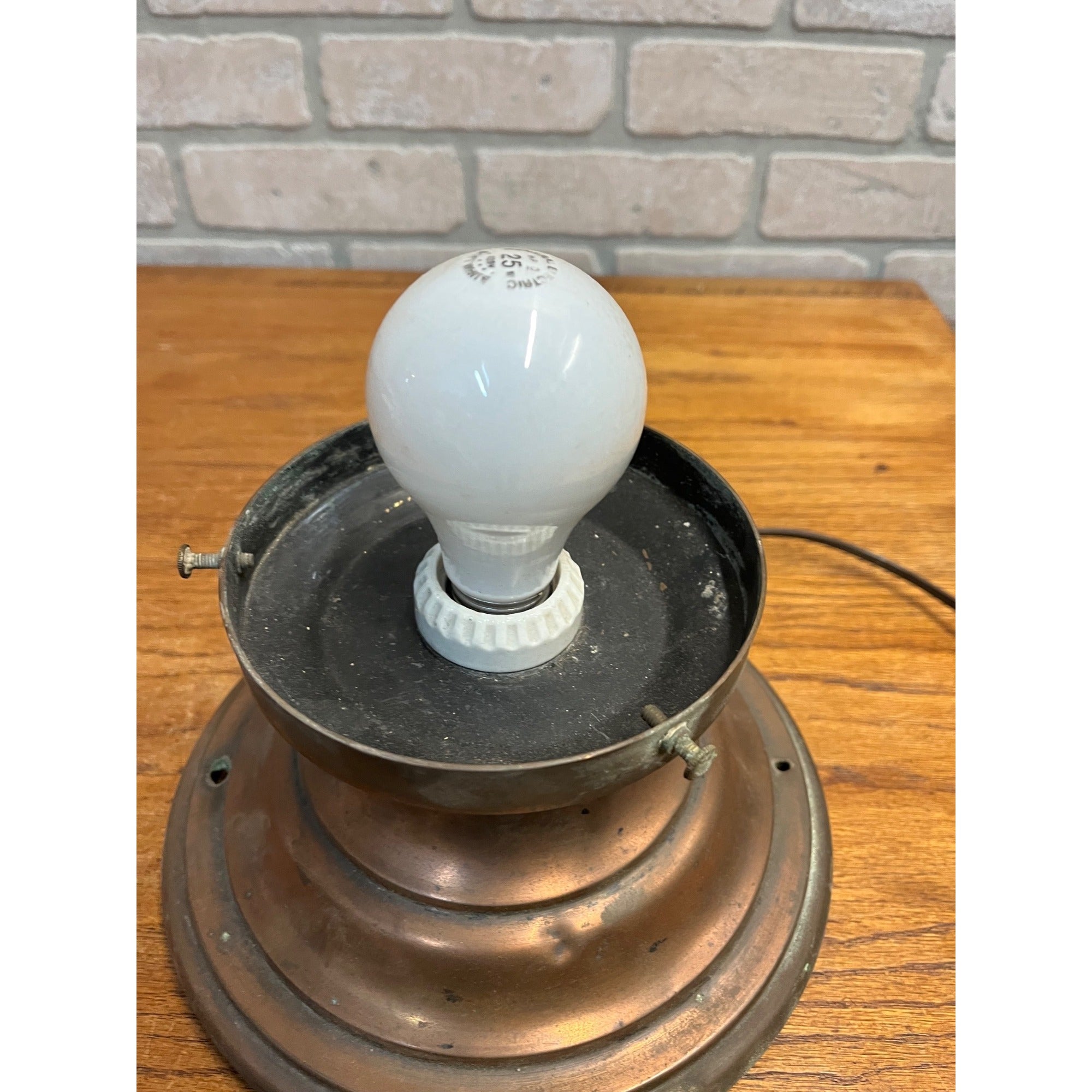 Vintage Store Display Countertop Lamp Base General Store Barber Shop Globe Fitter