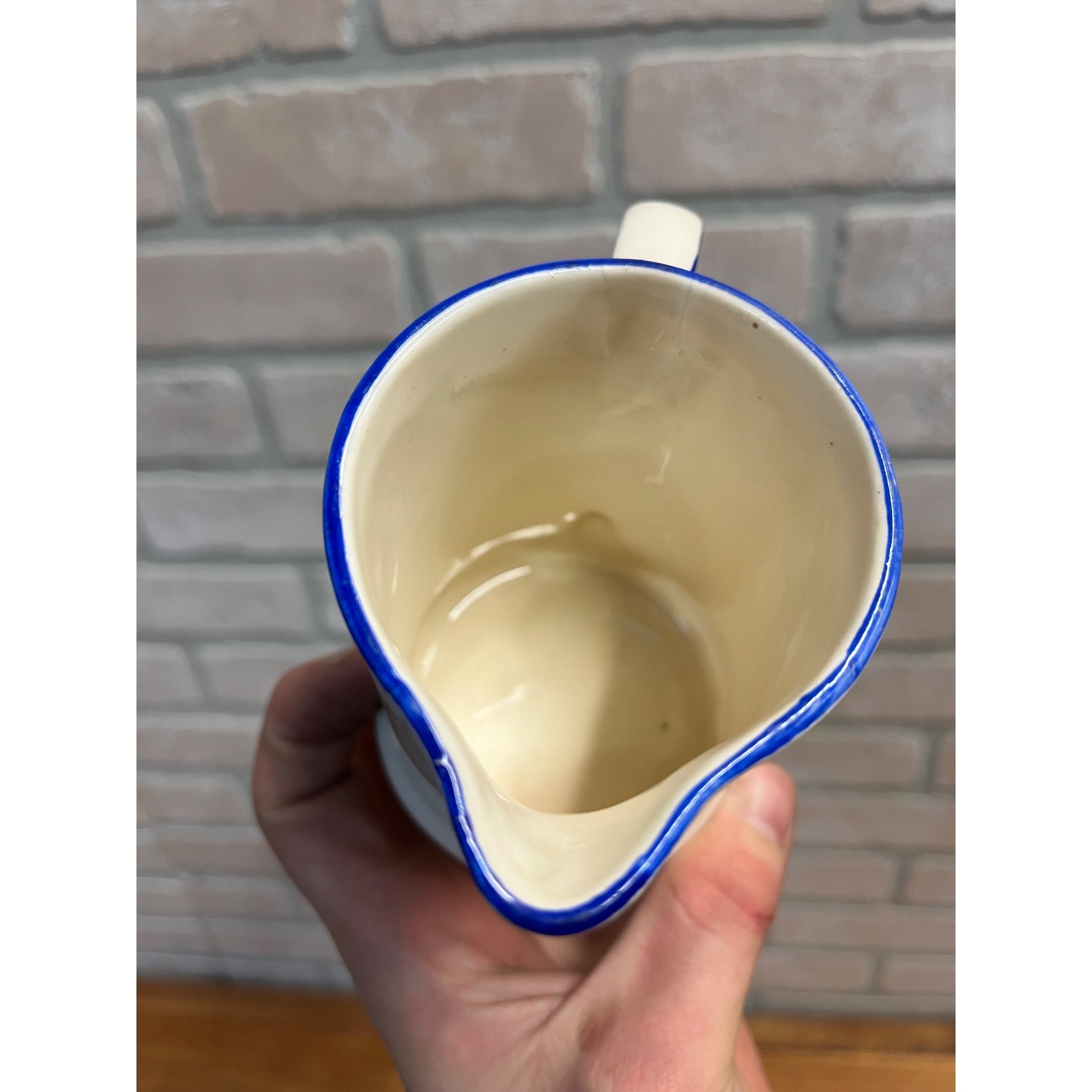 Vintage 1930s Czech Baby Child Pottery Milk Pitcher Creamer + Bowl