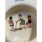 Vintage 1930s Czech Baby Child Pottery Milk Pitcher Creamer + Bowl