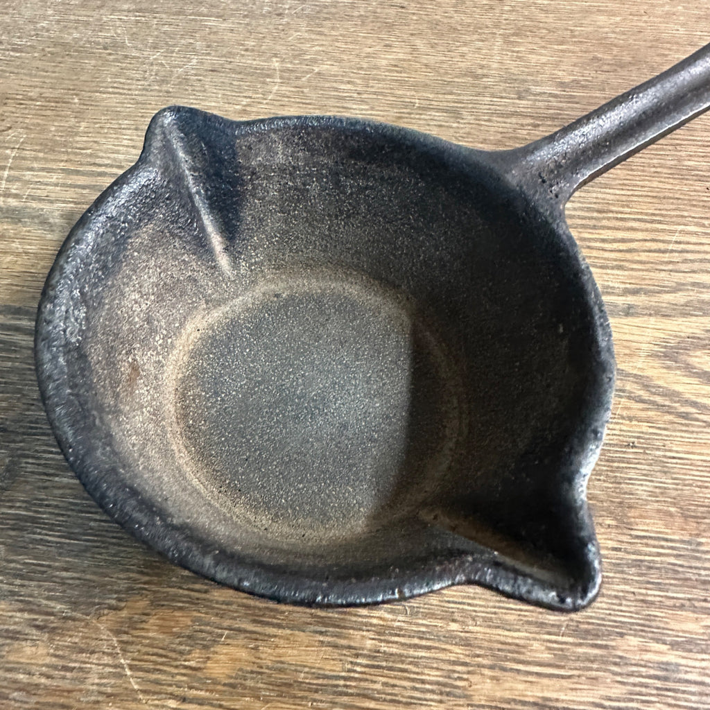 Antique 1800s Blackmsith Lead Dipper Smelting Cast Iron Ladle Double Spout