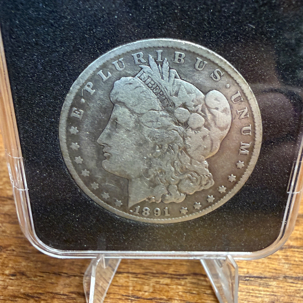 1891-CC Morgan Silver Dollar Coin Fine Very Fine Condition Circulated