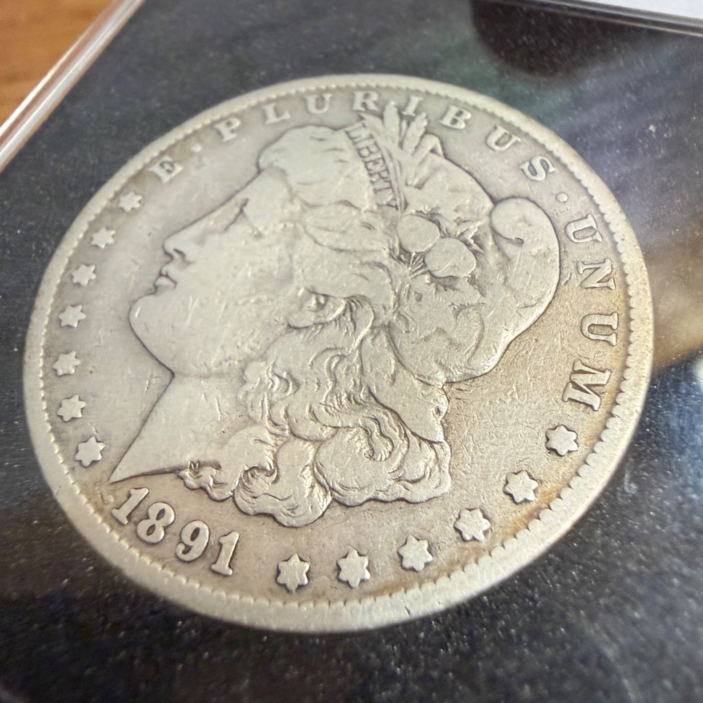 1891-CC Morgan Silver Dollar Coin Fine Very Fine Condition Circulated