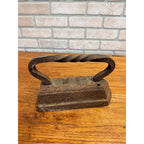Antique 18 lb Cast Iron Sad Iron Flat Iron w/Twisted Handle Primitive Decor #30