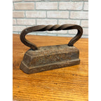 Antique 18 lb Cast Iron Sad Iron Flat Iron w/Twisted Handle Primitive Decor #30