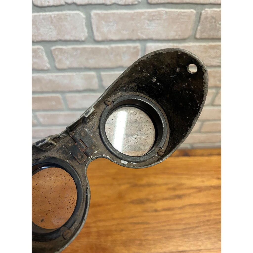 Vintage Metal Safety Goggles Glasses - Metal Frame Glass Lenses Steampunk