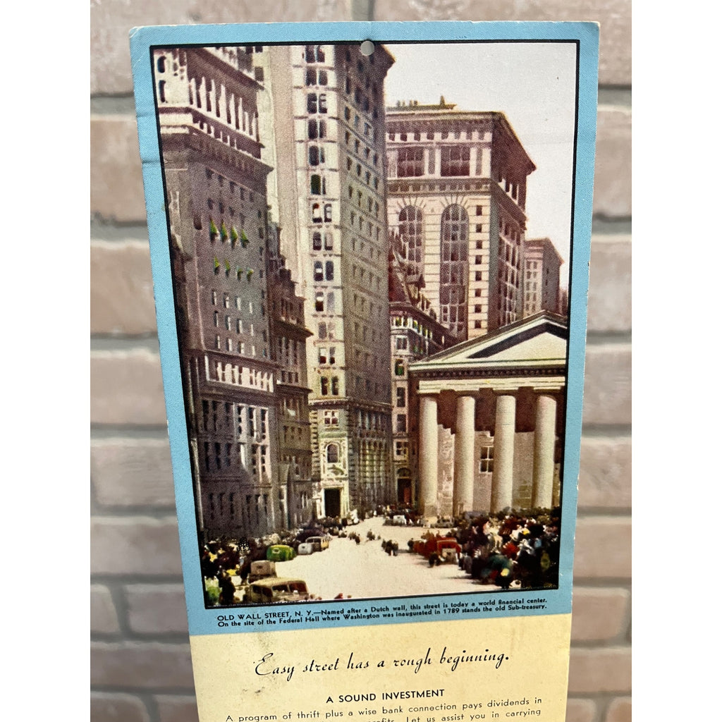 Vintage 1941 Thiensville Wisconsin State Bank Ink Blotter Advertising Wall Street