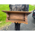 Antique 19th c. Victorian Eastlake Oak Wooden Clock Mantel Shelf Double Tier