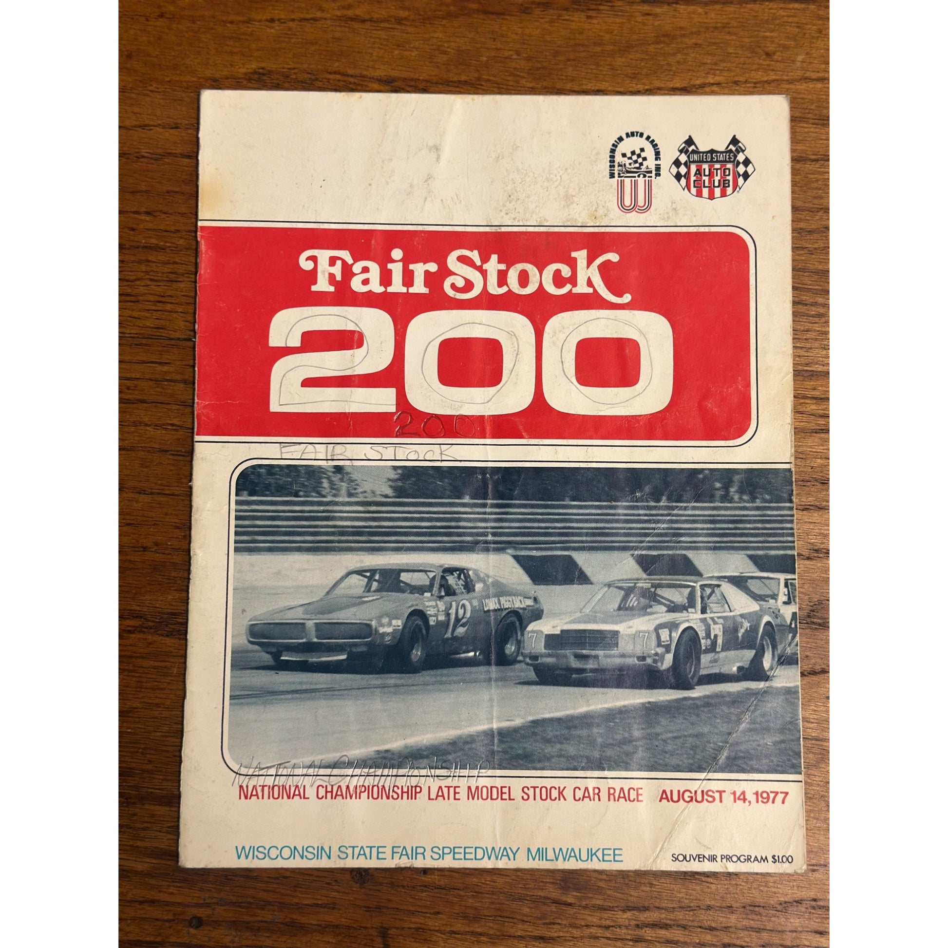 1977 Fair Stock 200 National Championship Race Souvenir Program Milwaukee Wisconsin