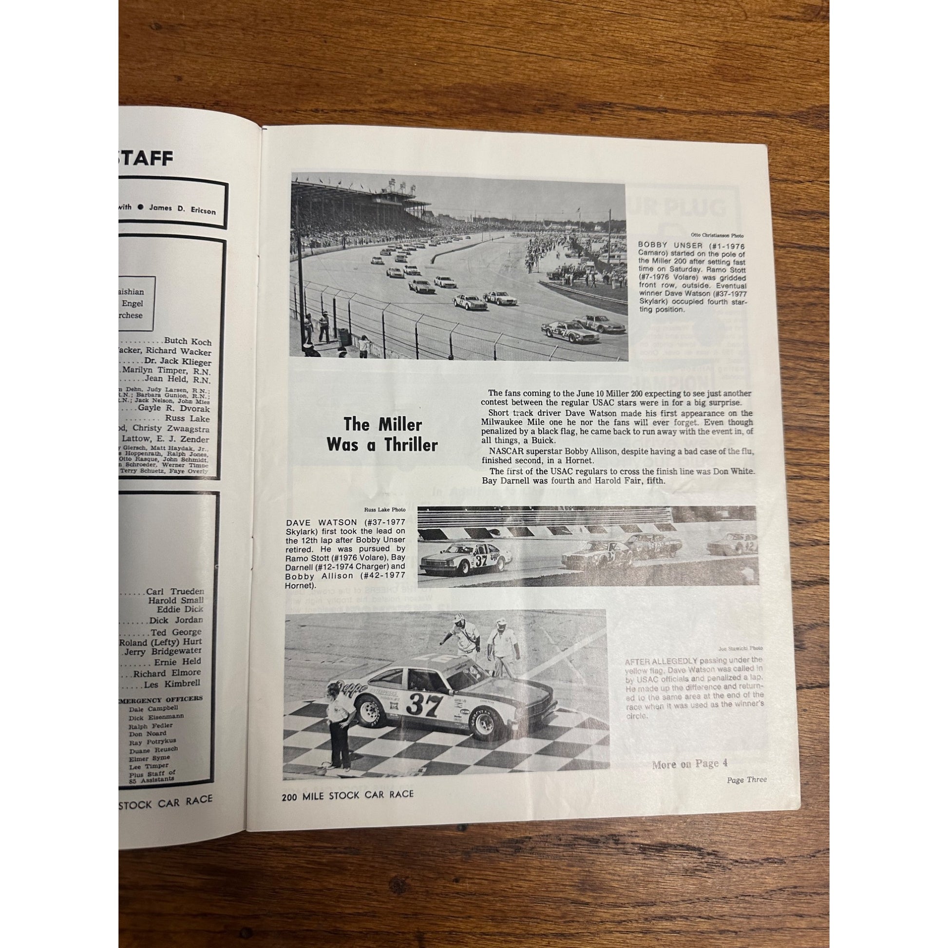 1977 Fair Stock 200 National Championship Race Souvenir Program Milwaukee Wisconsin