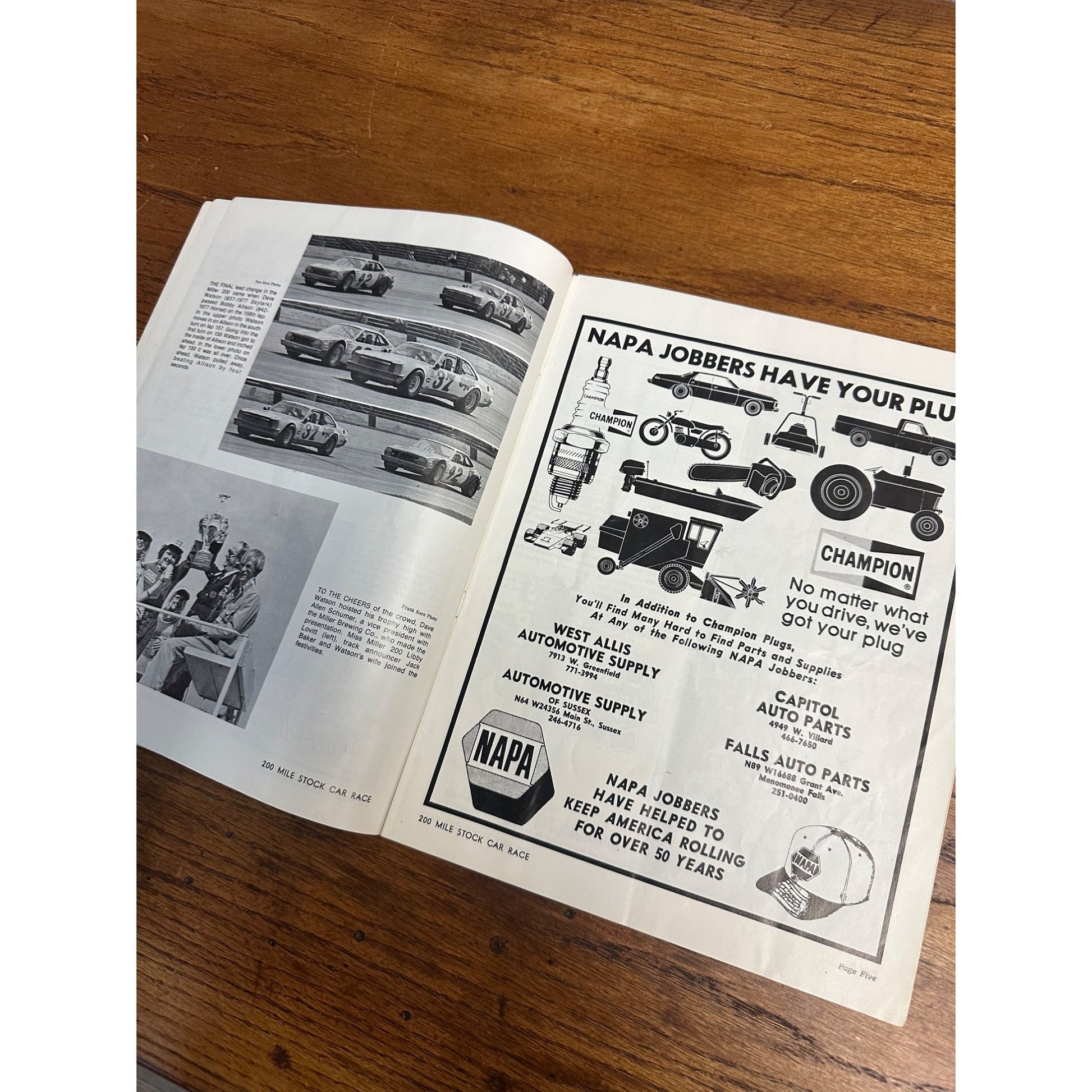 1977 Fair Stock 200 National Championship Race Souvenir Program Milwaukee Wisconsin