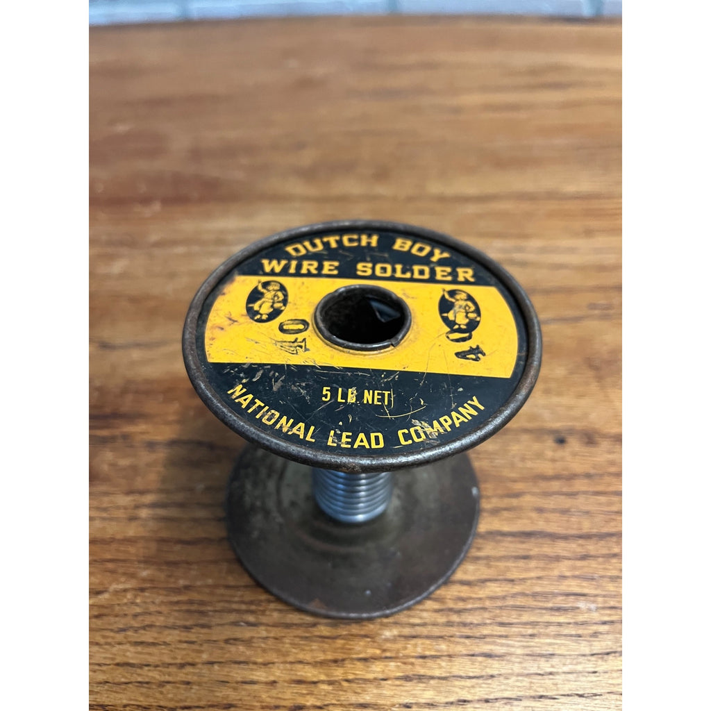 Vintage Dutch Boy National Lead Co. Wire Solder Advertising Tin Spool