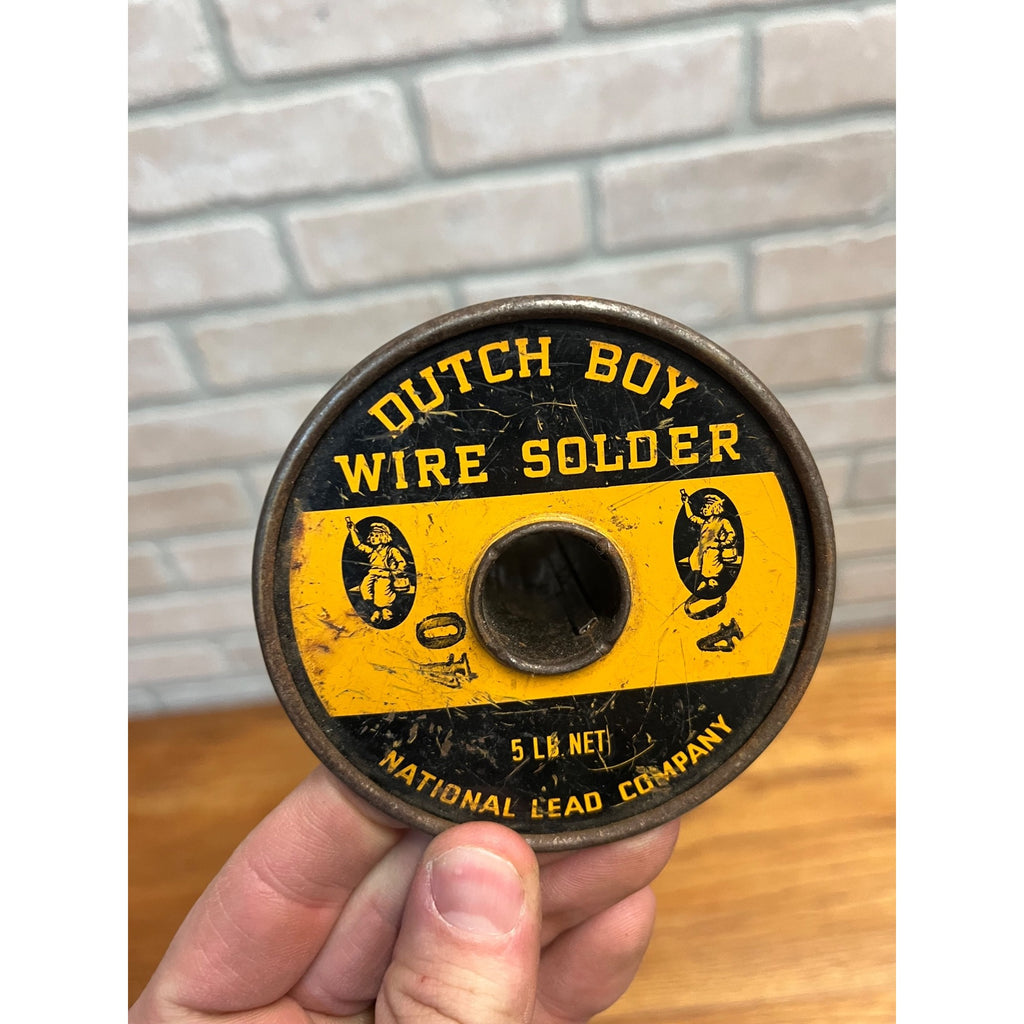 Vintage Dutch Boy National Lead Co. Wire Solder Advertising Tin Spool